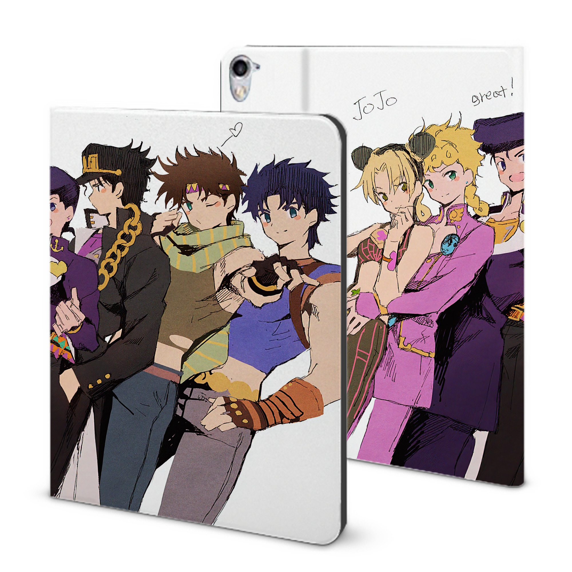 （画像用） ジョジョの奇妙な冒険 JoJo's Bizarre Adventure IPad ケース ブック型 PUレザー TPU 耐衝撃 軽量 薄型 ペン収納なし 全面保護 IPad 各モデル対応